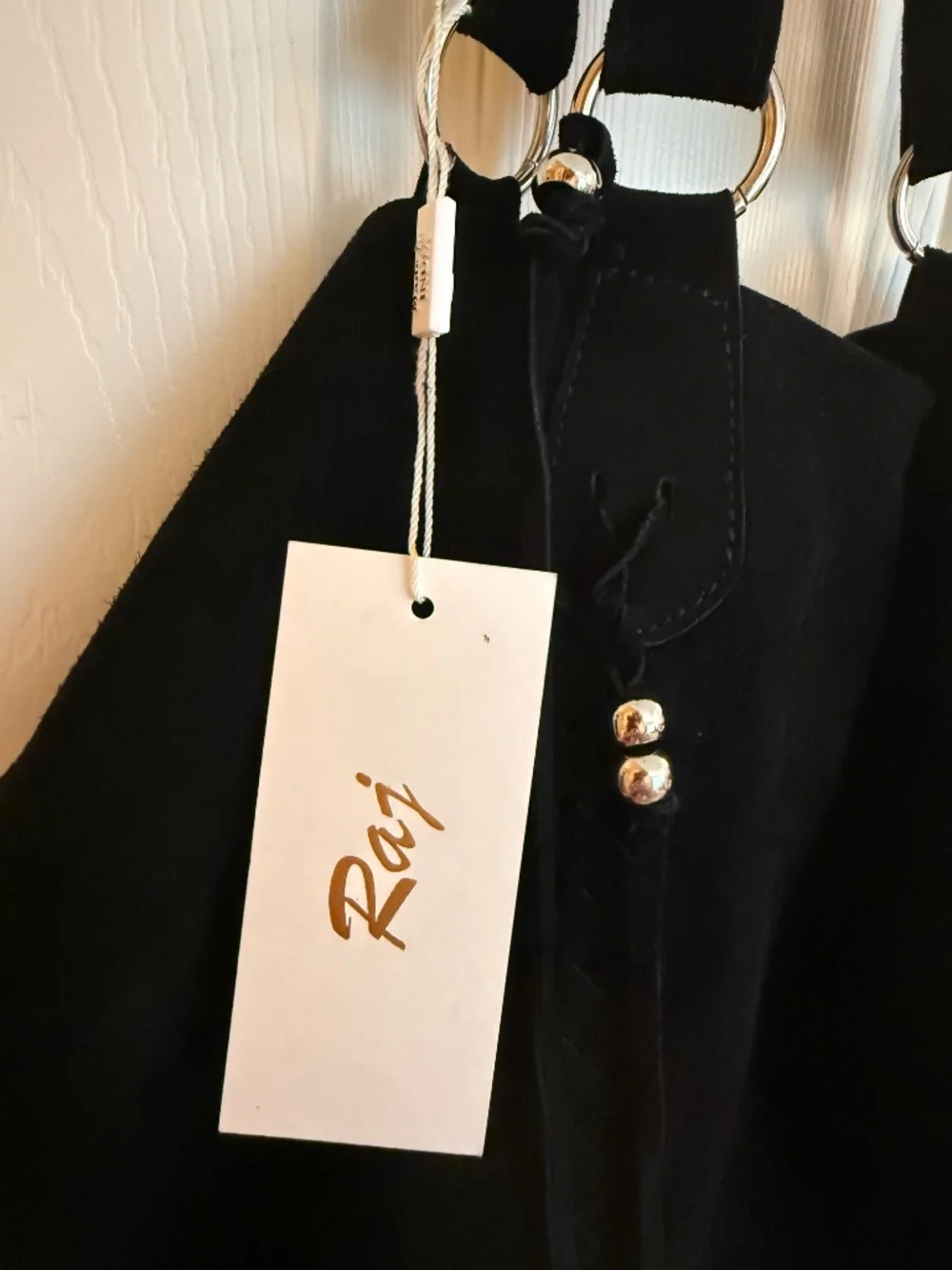 RAJ Black Suede Leather Handbag NWT